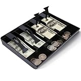 Cassetto per denaro, cassetto contanti con scomparto per banconote e monete, contenitore sicuro, scomparto per banconote, organizer per supermercati, negozi (7 griglie)
