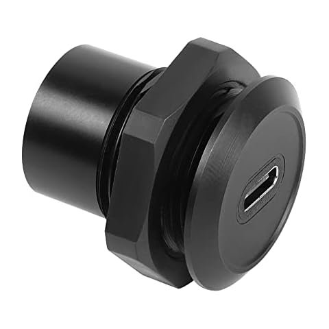 QIANRENON USB C Panel Threaded Fixed Mount Coupler Converter Adapter USB 3.1 Type C Female to Female Flush Panel Mount Connector 10Gbps 100W Fast Charging, for dashboard or equipment panel Cover