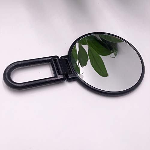Aestivate Makeup Hand Mirror, Travel Handheld Mirror Double-Sided 360 Adjustable Cosmetic Hand Mirror Round Black #TOP1