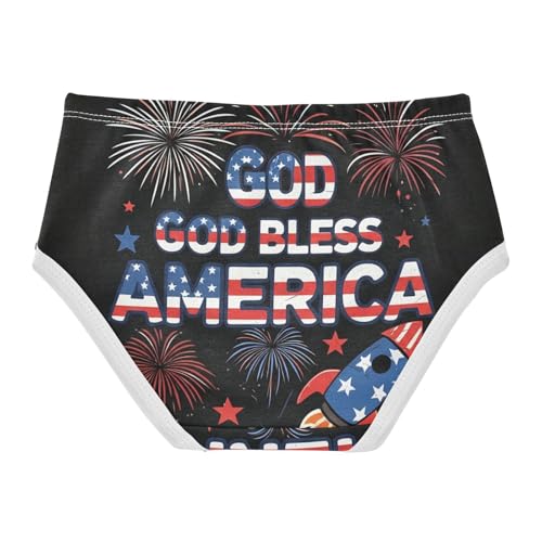 Cotton Toddler Underwear Floral Patriotic Graphic Phrase America Cute Panties Girl Artistic Kids Undies Briefs 2t2