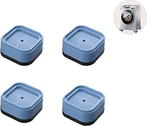 Image of Mockery Set of 4 Pieces Anti Vibration Pads High Friction Anti Slip Square Hard Wearing Washing Machine Protects Pedestals, Shock and Noise Cancelling High Friction Washing Machine Feet Pads
