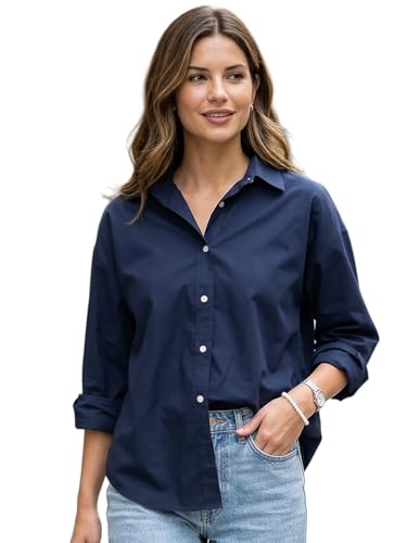 Image of Urbano Fashion Women's Cotton Full Sleeve Oversized Fit Casual Solid Slub Shirt with Spread Collar