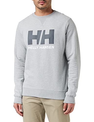 Helly Hansen Hommes Sweat-shirt ras du cou avec logo HH, Gris Mélange, M