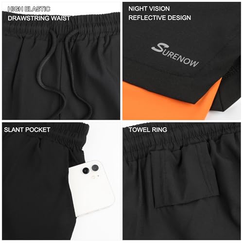 Surenow Mens 2 in 1 Running Shorts Workout Gym Athletic Shorts with Liner by Surenow - Used condition - Image 5