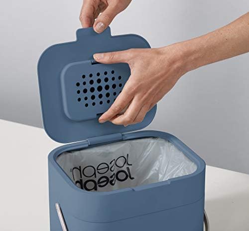 Joseph Joseph Stack 4 Food Waste Caddy with Odour Filter  Sky, Compost Bin