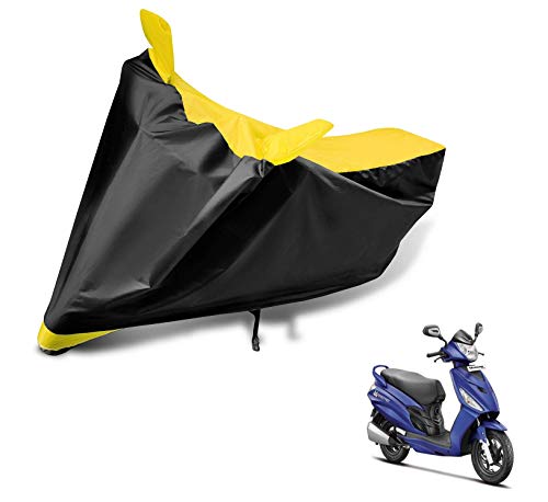 Image of Auto Hub Scooty Cover Compatible with Hero Maestro with Mirror Pocket, Dustproof, Heat Resistant, Triple Stitched, Maestro Scooty Cover- Black, Yellow