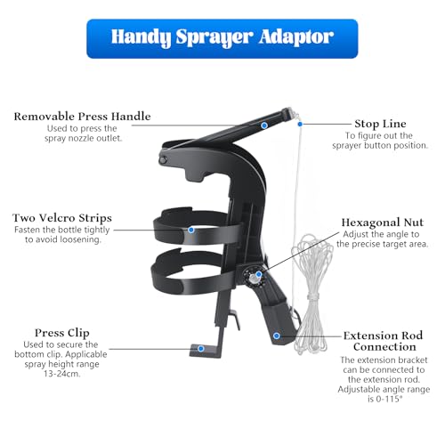Wespenspray-Sprühdosen Verlängerungsstangen Adapter, Sprühdosenhalter mit 3.25m Teleskopstange Thread 3/4\, Sprühdosenverlängerung, Einstellbarer Winkel Sprühstange für Wespenschaum, Spritzlackierung