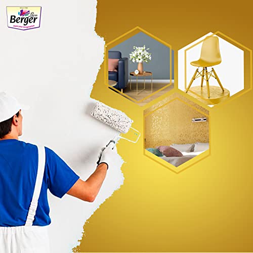 Image of Berger Silk GlamArt Metallica Gold Paint for Metallic Finish on walls & other surfaces | High Glossy Metallic| 1 Litre