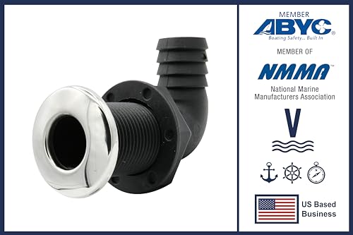 Vinland Marine Thru Hull Fitting, 90 Degrees Assorted Sizes/Styles Through Hull Fitting, Boat Through Hull Fittings for Boats, Livewell Drain Fitting, Livewell Fittings, Livewell Drain Hose - Thumbnail 6