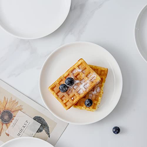 Xinltc Ceramic Dessert Plates White, Set Of 8, 5.6'' Small Appetizer Plates, Small Plates For Dessert, Appetizer And Sauce, Waffles, Cake, Small White Plates, Microwave, Oven, And Dishwasher Safe #TOP3