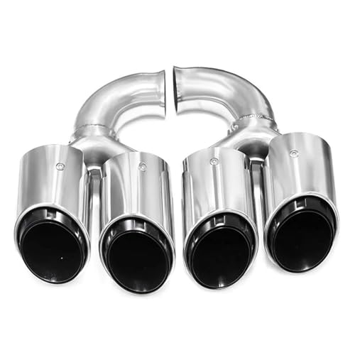 Tubo de escape cuádruple para Cayenne 958 2011-2014 en acero inoxidable plata