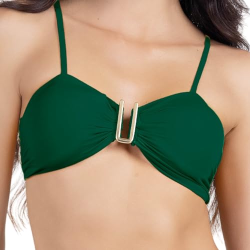 Biquini Feminino Alcinha Detalhe Em U Dourado Moda Praia Calcinha Asa Delta Amarração Empina Bumbum