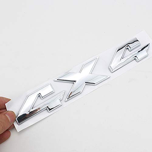Image of 8.8 Inch 4x4 Emblem Sticker,1Pack Car Badge Chrome Decals Sticker Replacement for Dodge Ram 1500 2500 3500,Jeep Grand Cherokee Compass Wrangler and Truck Decals (Silver)