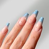 PaintLab Press-On Nails Manicure Kit, Moonlit Periwinkle, 30-Piece Set, Long-Lasting Fake Nails with Glue, File, Prep Pad & Cuticle Stick