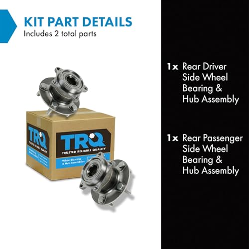 Image of TRQ Rear Left and Right Wheel Bearing and Hub Assembly Set 2 Piece Compatible with 2007-2012 Mazda CX-7 All Wheel Drive