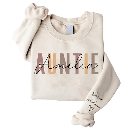 DILYPOD Personalized Auntie Name Sweatshirt