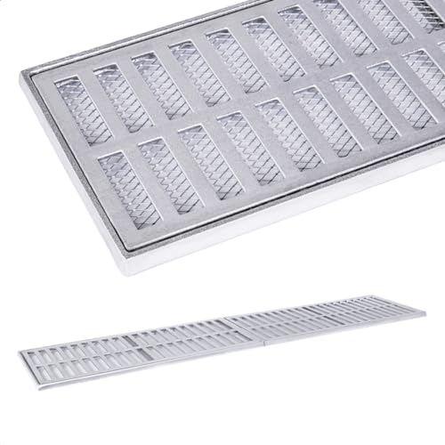Ralo Linear Grelha e Aro Suporte em Alumínio com Tela Anti Insetos 15x100cm