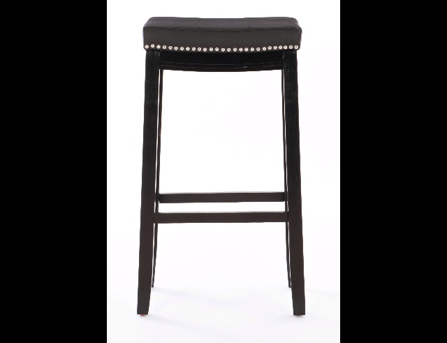 Taburete de bar Linon Claridge, Negro, 32" x 18.75" x 13" miniatura 7