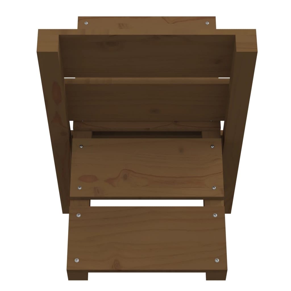 Kaminholzregal Honigbraun 47 x 39,5 x 48 cm massiv Kiefernholz, Brennholzstapel Hilfe für Ofen Kamin, Lagerung für Wohnzimmer Garten Outdoor