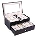 Produktbild Home Storage-Uhr-Display Box Organizer-Kissenbezug 20 Slots Deluxe Premium Vitrine mit Rahmen Glasabdeckung