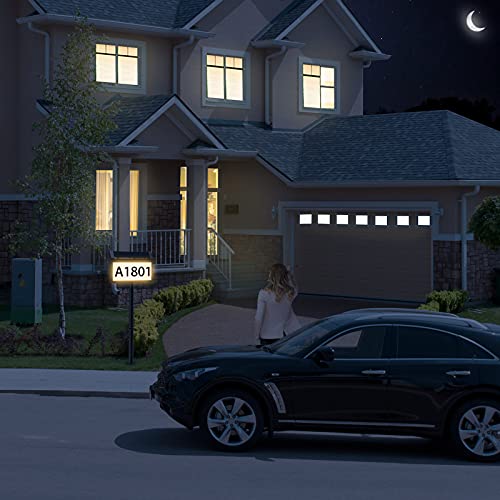 Solar House Number Sign, Deerdance Led Illuminated Outdoor Address Plaque With Smart Control, 3-Color In 1 Waterproof Solar Powered House Number Light With Stakes For Outside Home, Yard, Street, House #TOP7