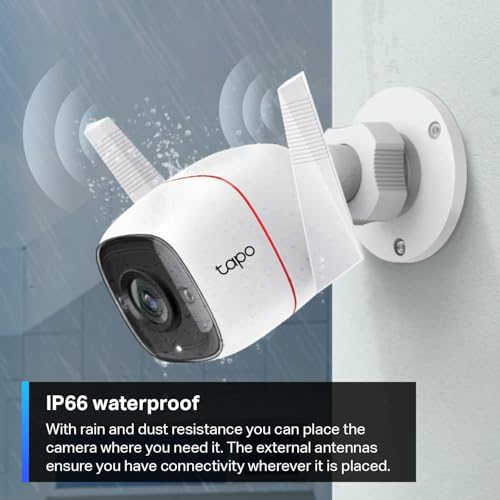TP-Link Tapo 2K 4MP QHD Security Camera Outdoor Wired, Built-in Siren w/Startlight Sensor, IP66 Weatherproof, Motion/Person Detection, Works with Alexa & Google Home (Tapo C320WS) by Tapo - Image 6