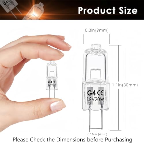 image for Snnalosses G4 Bulb,12V 20W Halogen Light Bulbs 2 Pin,G4 Light Bulbs fo
