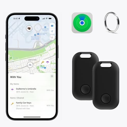 Novzix S6 BLACK 2PACK Key Tracker For Keys,Work thumb #8