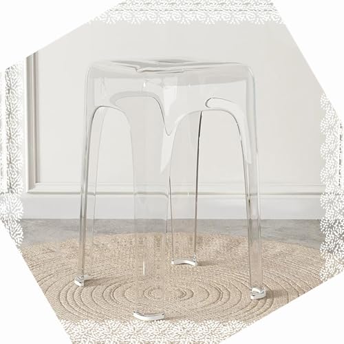 Tabourets Empilables pour La Maison Tabouret Transparent Tabourets Hauts Empilables 46 Cm Tabouret De Bar en Acrylique pour Réunions De Famille, Salon,...