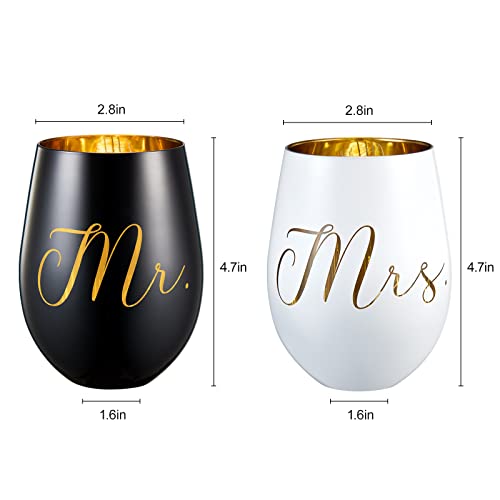 Xilaxila Mr And Mrs Wine Glasses Gifts- Cool Engagement Gifts, Wedding Gifts For Couples, Bride And Groom, His And Hers- Bridal Shower Gifts For Bride To Be #TOP5