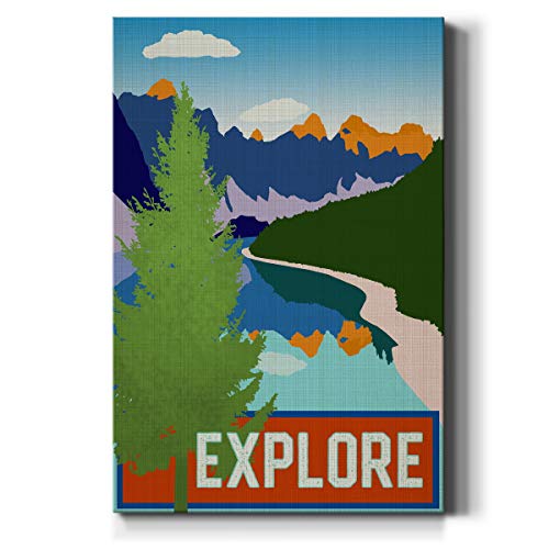 Renditions Gallery Explore The Outdoors Wall Art, Colorful Nature Decor, Scenic Forest & Mountain Artwork, Premium Gallery Wrapped Canvas, Ready To Hang, 8 In H X 12 In W, Made In America #TOP19