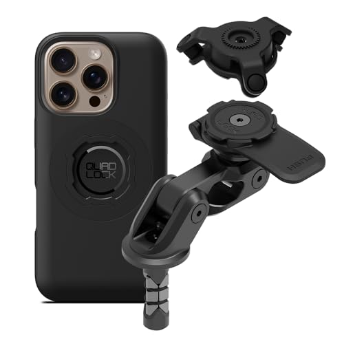 Image of Quad Lock Motorcycle Fork Stem Mount PRO Kit with Vibration Dampener and MAG Phone Case for iPhone 16 Pro