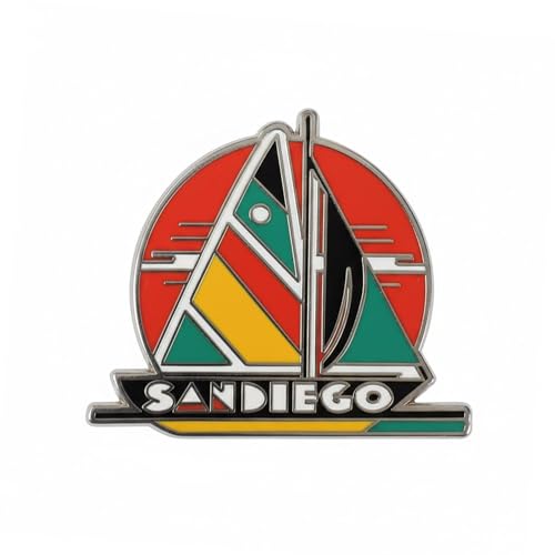 Vagabond Heart San Diego Enamel Pin - Hard Enamel Lapel Pin Badge - Travel Souvenir Collectible - Metal Pin for Backpack Jacket Hat - Gift for Travelers - 1 inch with Butterfly Clutch