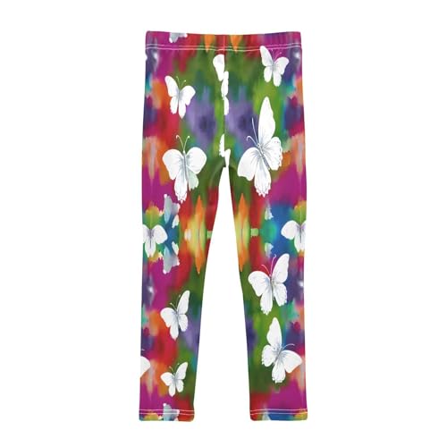 Toddler Girls Leggings Printed Yoga Pants Leggings Butterflies on Watercolor Background for Kids2