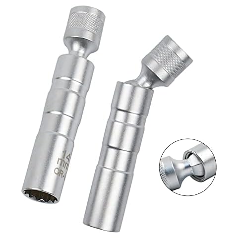 Kikuo Spark Plug Socket Set, 14mm&16mm Spark Plug Socket, 3/8 Inch Thin Wall Spark Plug Removal Tool with Magnetic, Spark Plug Socket Wrench Set for Car Repair (2Pcs) Cover