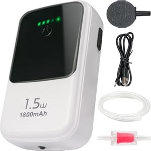 Ghosthorn Silent Dual Operating Mode Rechargeable Aerator for Fish, Large Capacity Aquarium Air Pump with Universal Clip for Most Bait Buckets