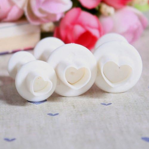 New 3Pcs/Set Love Heart Cake Sugar Sugarcraft Plunger Cookie Cutter Diy Tool Mold Bakeware Tools