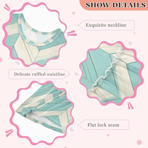 KLL Teal Turquoise Green Painted Wood Little Girls Sporty Dress Swing Beach Sundress Summer Sleeveless3