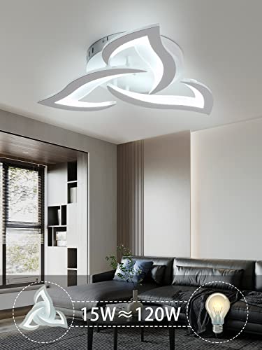 KAUCQI LED Ceiling Light 56CM 15W Modern LED Ceiling Lamp 6000K 1500LM Children's Room Light Petal Lamp for Living Room Bedroom Kids Room - Image 2
