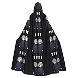 WHJSHOP A conjoined ghost Prints Adult Hooded Cape Cloak for Halloween, Role-Playing, and Costume Parties