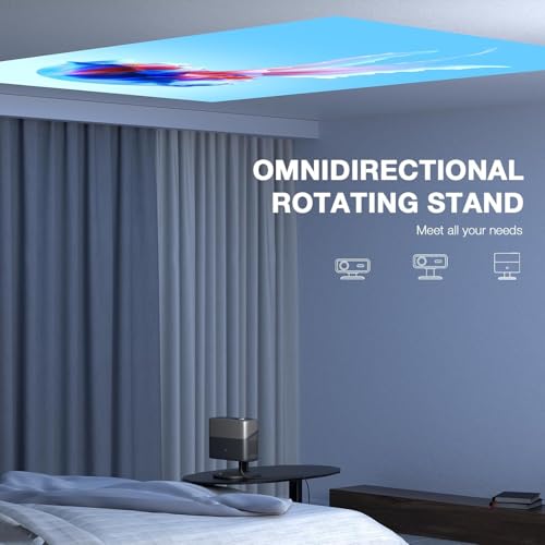 Image of [Officially-Licensed APP & 3000ANSI] 4K Projector with WiFi and Bluetooth,3D Dolby Audio and Auto Focus Smart Slide Projector,Outdoor Movie Home Theater Proyector with Omni-Adjustable (silver grey)
