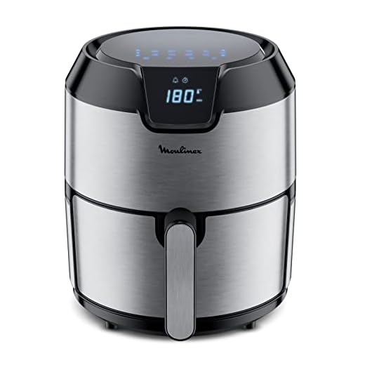 Moulinex EZ401D EasyFry Deluxe, friggitrice ad aria per preparazioni sane, raffreddamento ad aria calda, design compatto, regolazione della temperatura, timer, 8 menù, tecnologia Air Pulse, Argento