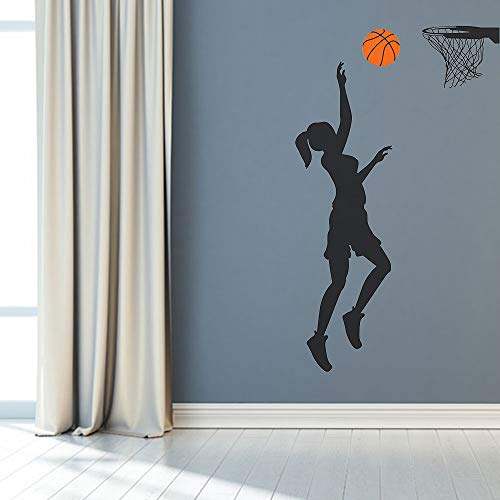 Home Find Basketball Player Wall Decals Basketball Player Silhouette Vinyl Stickers For Nursery Classroom Boys Girls Living Room Basketball Lover Basketball Gym Playroom Decals 12 Inches X 41 Inches #TOP4