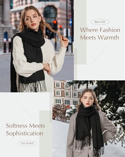 YULARA Womens Scarf Winter Wraps Stocking Stuffers Christmas Gifts for Women Mom Wife Her Coworker, Holiday Cozy Ladies Gifts4