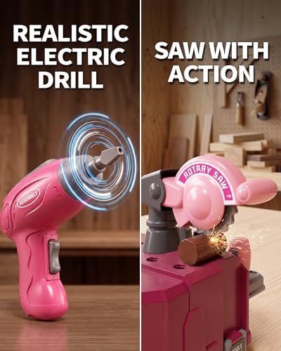 Pink Kids Tool Bench for Girls