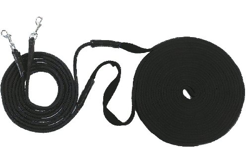 USG Double Lunge Soft Rein, 16 Meter, Black