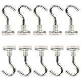 [10 Stück] Magnethaken - Neodym Magnet Haken - 16mm - 6 KG extra Stark...