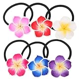 MUSISALY Frangipani Haargummis 12 Stück Mehrfarbig Keramikdesign Haarschmuck Für Festivals Und Musikpartys Elastisches Gummiband