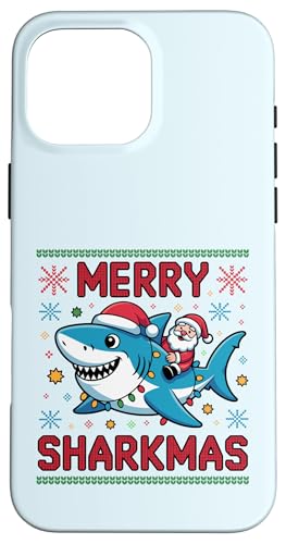 Merry Sharkmas AO[Z[^[ T^ CfBO V[N Cgt X}zP[X iPhone 16 Pro Max p