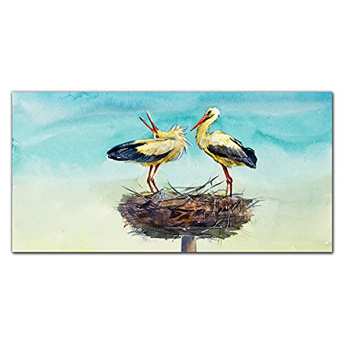 Photo sur verre animaux cygnes 100x50cm tableau décoration murale